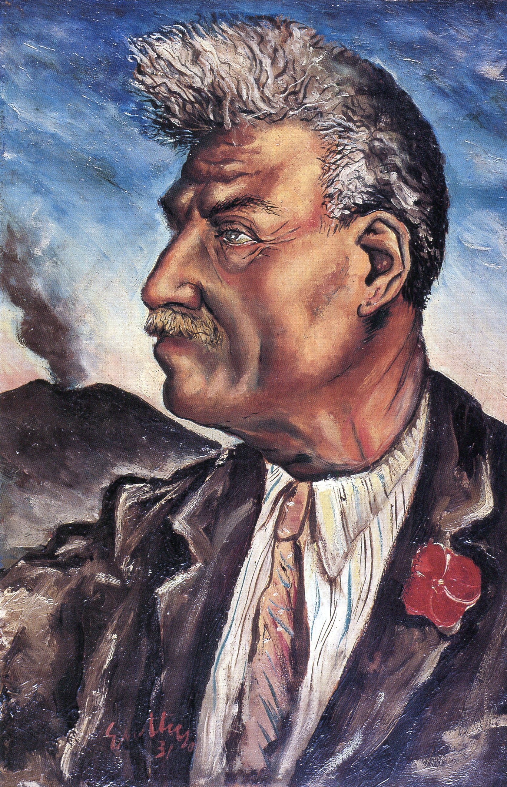 Giuseppe Nicolosi Scandurra - Olio su tavola di Renato Guttuso