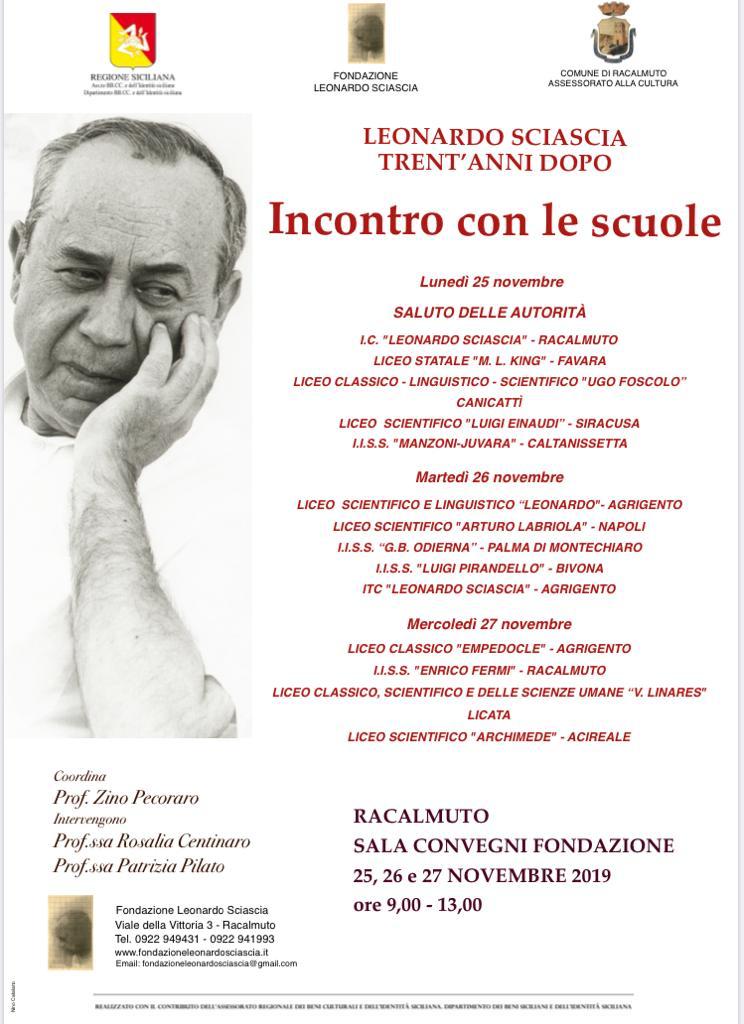 Giornate Sciasciane 25-26-27/11/2017 “Incontro con le scuole”